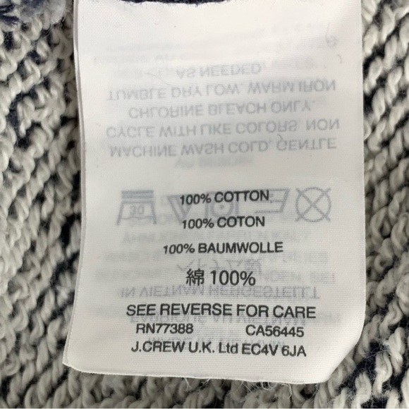 J. Crew S/M Navy Blue Twist Front Long Sleeve Sweatshirt - Picture 9 of 11